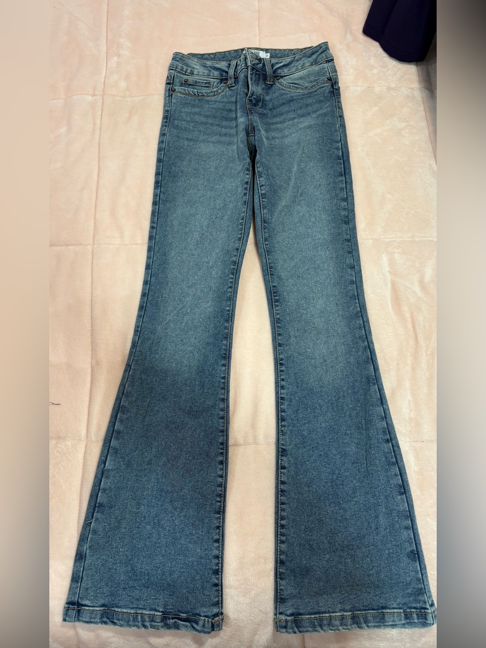refuge Medium Blue High-Rise Flare Jeans